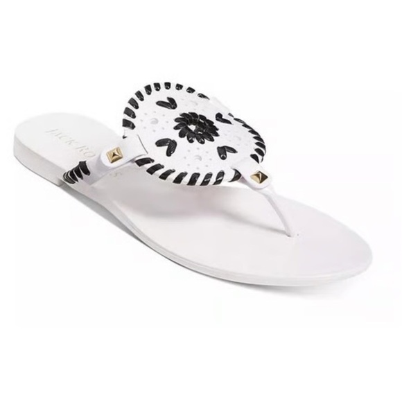 Jack Rogers Shoes - Jack Rogers Women's Black and White Sandals. Size 6